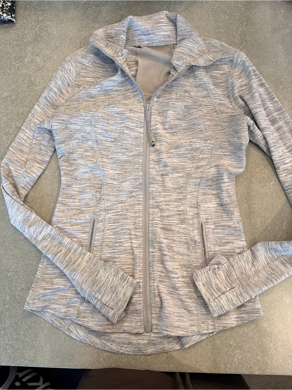 lululemon athletica Heathered Light Gray Full-Zip Jacket